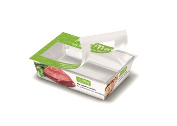 Die Karton-/Folienverbundlösung FoodTray kann nahezu komplett recycelt werden und ist vielseitig einsetzbar. Bild: Gea