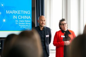 Dr. Gordon Wong, Media Director & Claire Walker, PR Director von techworks asia. Bild: Ruess Group