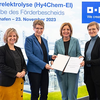 Förderzusage für 54 Megawatt-Wasserelektrolyse