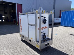 Die „Advanced“-LCLB von Aggreko stellt 600 Kilowatt Leistung für Belastungstests in Rechenzentren bereit. Die flüssigkeitsgekühlte Lastbank simuliert die elektrische und thermische Last der späteren IT-Ausrüstung.