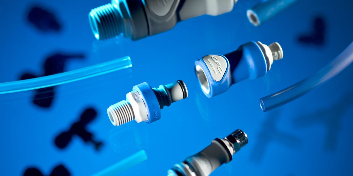 CPC-Schnellkupplungen: mehrere Wolftechnik Kupplungsserien decken den Bedarf zum schnellen Trennen und Verbinden von Schlauchleitungen in den Nennweiten von 1.2 mm bis Nennweite 19 mm ab. Unterschiedliche Materialien erweitern das Einsatzspektrum in Hinblick auf chemische Beständigkeit, Druck und Temperatur des Fördermediums. (Bild: Martin Wolf Wagner)