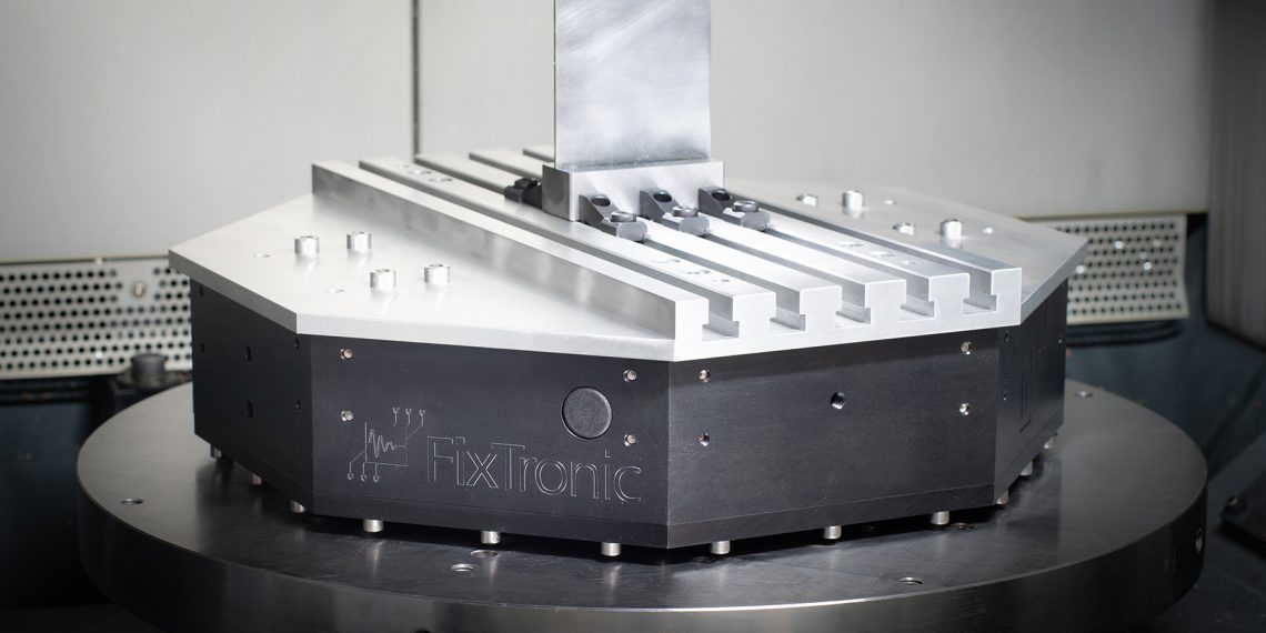 Aktives Spannsystem mit Werkstück. Bild: Fraunhofer IPT