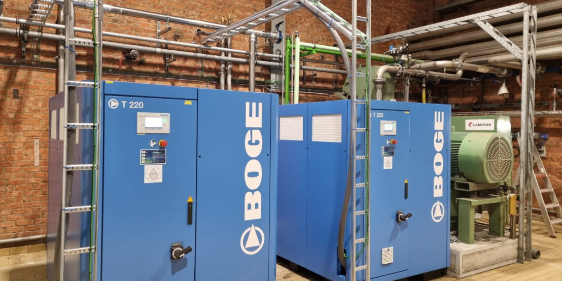 Kom­pak­ter Tur­bo­kom­pres­sor mit ölfrei­er Antriebsmechanik