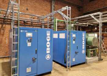 Kom­pak­ter Tur­bo­kom­pres­sor mit ölfrei­er Antriebsmechanik