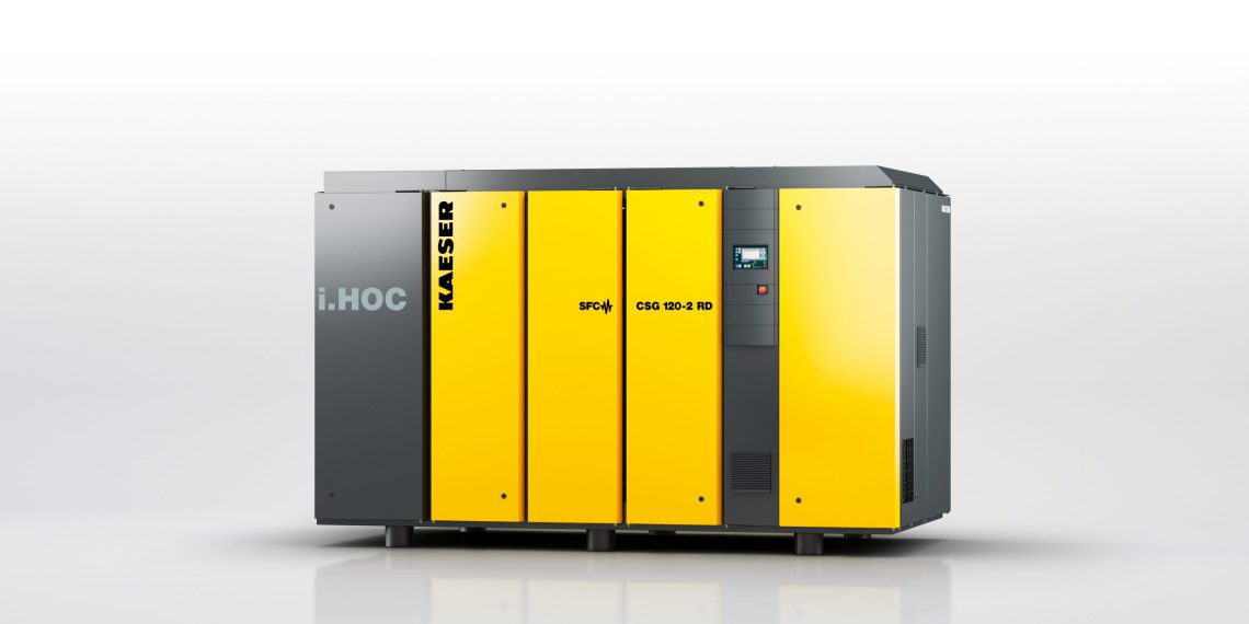 Die ölfrei verdichtenden Schraubenkompressoren der Baureihen CSG, DSG und FSG liefern nicht nur Druckluft sondern auch Prozesswärme. Dadurch sind sie ideal für den Einsatz in Kombination mit Strahlmühlen. (Bild; Kaeser Kompressoren)