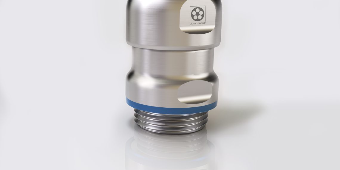 Die Kabeleinführung Skintop Hygienic NPT gibt es nun in einer Variante mit NPT-Gewinde und nach NSF/ANSI 169 für „food zone non contact“ zertifiziert. Bild: Lapp