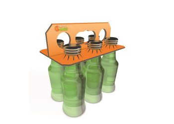 Minimaler Materialeinsatz, maximaler Nutzen: Der innovative Flaschenträger definiert Multipacks neu. (Bild: Panther-Packaging)