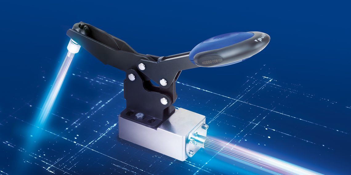 Auf der Motek zeigt Kipp unter anderem die innovative Produktlinie Feature Grip, zu der ein Schnellspanner mit Kraftsensor gehört. (Bild: Heinrich Kipp)