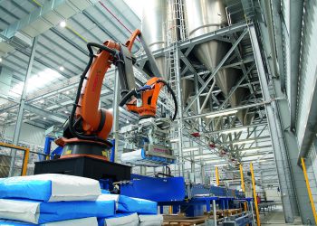 Sackpalettierung mit Doppelgabelgreifer Bild: Koch