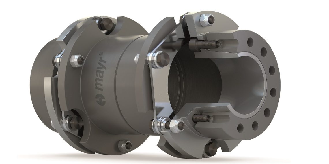 Die leistungsstarken und robusten Roba-DS Lamellenpaketkupplungen übertragen das Drehmoment spielfrei und äußerst drehsteif. Sie sind kompakt und leistungsdicht und gleichen vorhandenen radialen, axialen und winkligen Wellenversatz aus. (Bild: Mayr Antriebstechnik)