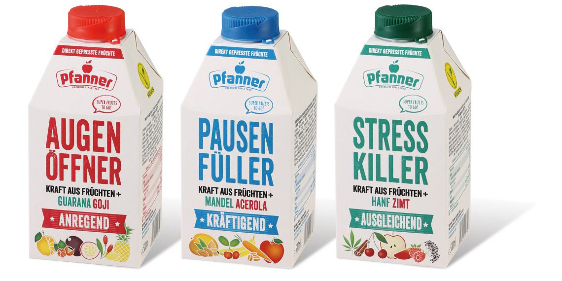 Maßgeschneidert für Millennials: Pfanner weckt die Getränkebranche mit neuer Produktrange in der Kartonflasche combidome 500 ml von SIG