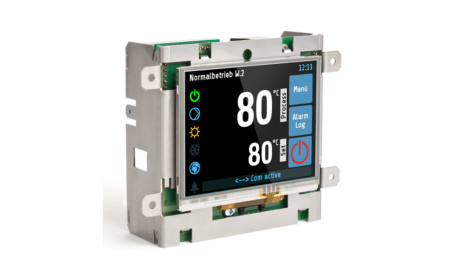 Elotech Industrieelektronik Produktneuheit R4100 Controller und IO-Board R4100 sowie ein Screenshot vom Webbrowser.