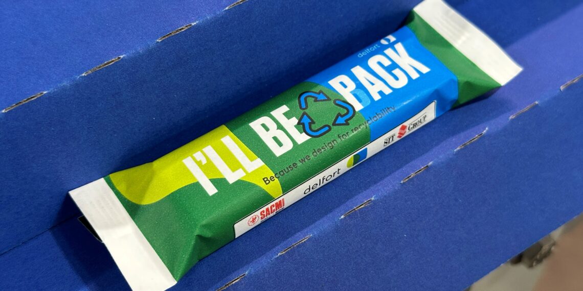 Papier­ver­pa­ckung von Süßwaren