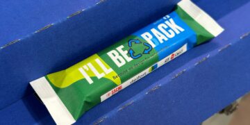 Papier­ver­pa­ckung von Süßwaren