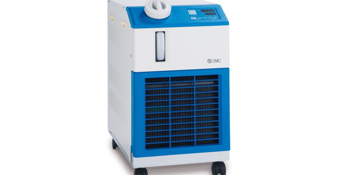 Das neue Kühl- und Temperiergerät HRS040 mit 3,8 kW erweitert das HRS-Sortiment von SMC um ein kompaktes Kraftpaket, das maximale Kühlleistung bei minimierter Baugröße bietet. (Bild: SMC Deutschland)