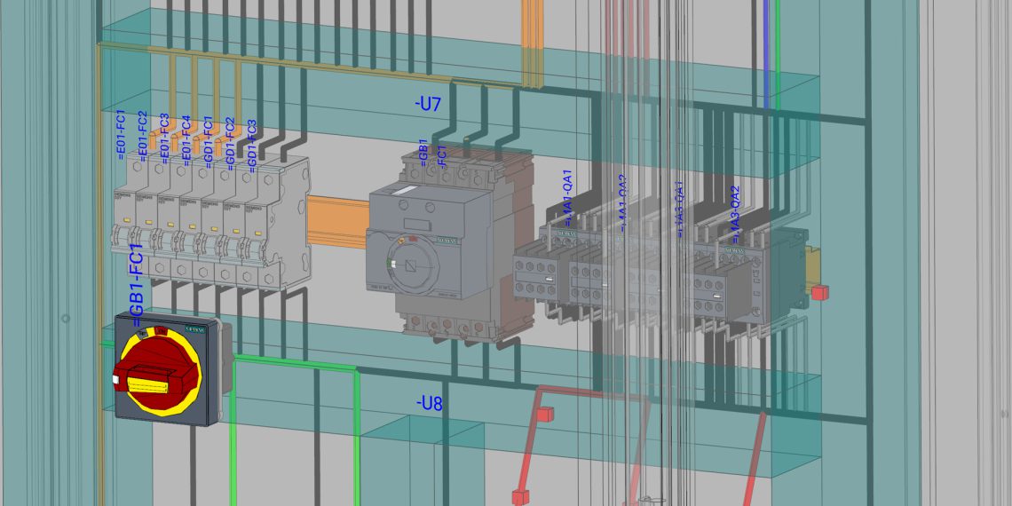 Auch das Aderrouting ist in dieser Detailansicht des Schaltschranks abgebildet. Bild: Eplan