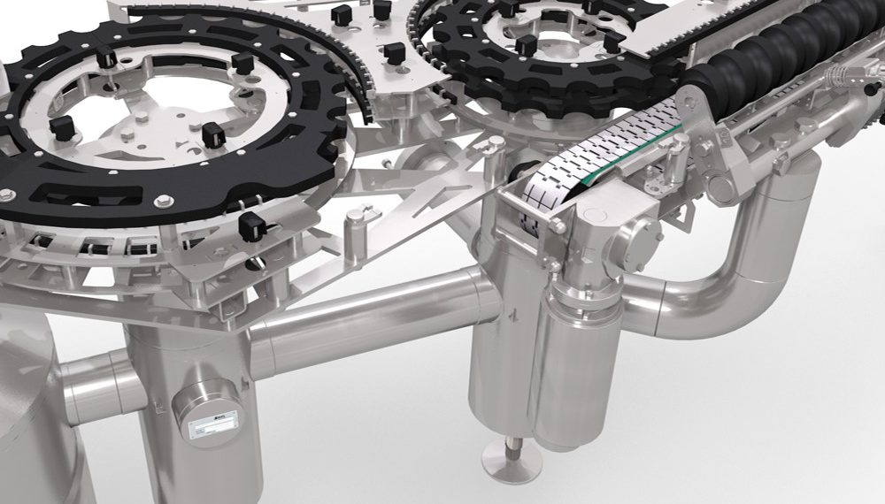 Mit der hygienischen Schnellverriegelung Quicklock können Flaschenführungsteile werkzeuglos und mit wenigen Handgriffen getauscht werden. Bild: KHS-Gruppe