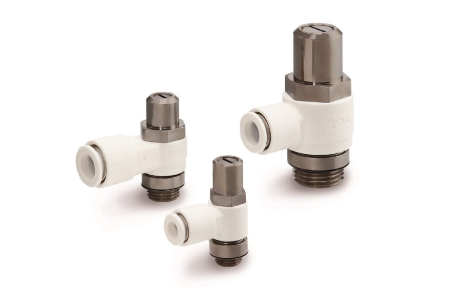 Die Drosselrückschlagventile der Serie AS-W2D sind schwer entflammbar und damit speziell für den Einsatz in brandgefährdeten Bereichen konzipiert. Bild: SMC