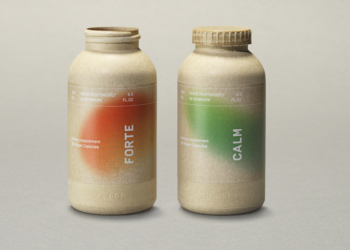 Papier­fla­sche mit faser­ba­sier­tem Verschluss