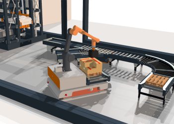 MRK-fähige Roboter ergänzen erstmalig fahrerlose Transportsysteme der TRAPO AG