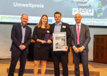 Stefan Merwar, Leiter Marketing & Kommunikation sera Gruppe, Ivana und Pierre Büttner, VARIOKAN, Dr. Philipp Peter Nimmermann, Staatssekretär im Hessischen Ministerium für Wirtschaft, Energie, Verkehr und Wohnen. Bild: Sera