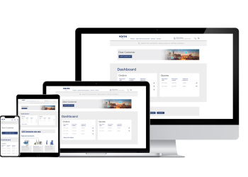 Der Voith Webshop ist für verschiedene Geräte und alle gängigen Browser zugänglich.