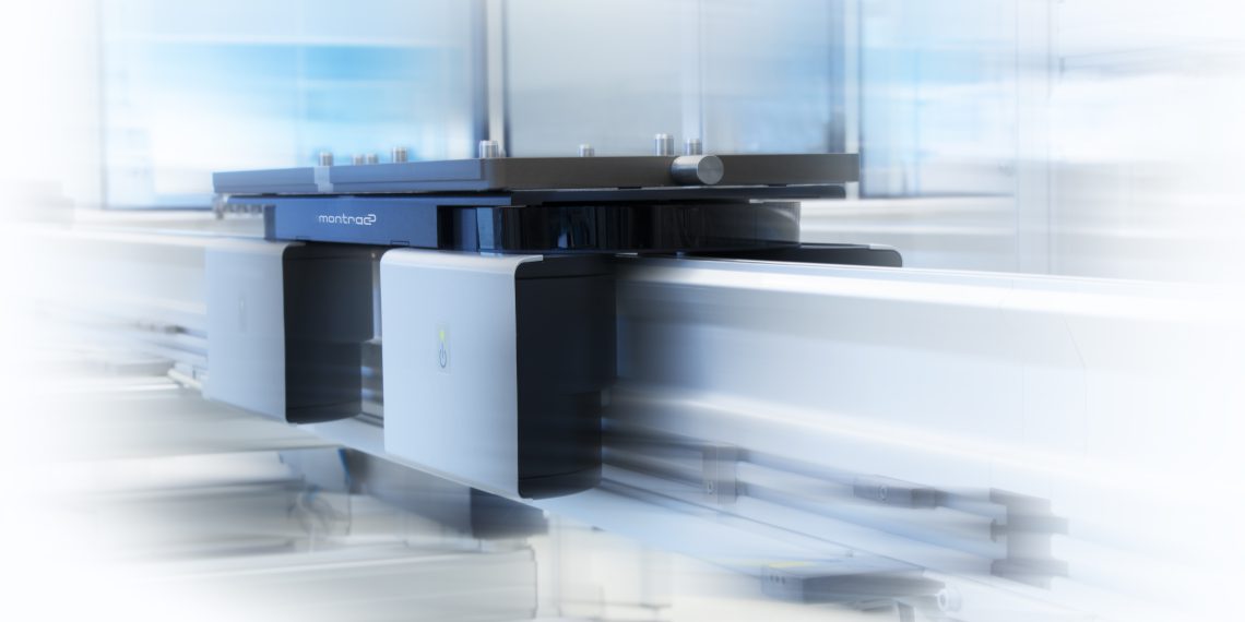 Die autonome Sensortechnologie der neuen Shuttle MSH5 Generation überwacht Kurven- und Rückwärtsfahrt sowie die Fahrstrecke. (Bild: Montratec)