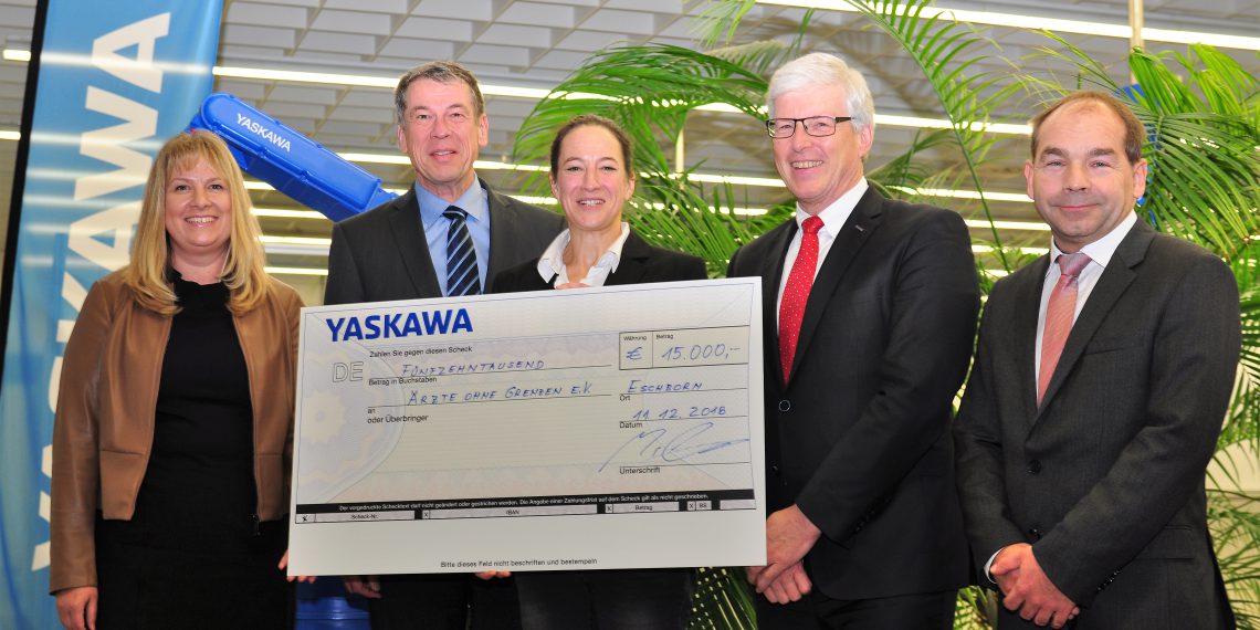 Spendenübergabe an Ärzte ohne Grenzen e.V. Bild: Yaskawa